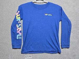 Surf Style Long Sleeve T-Shirt Blue with Rainbow Logo